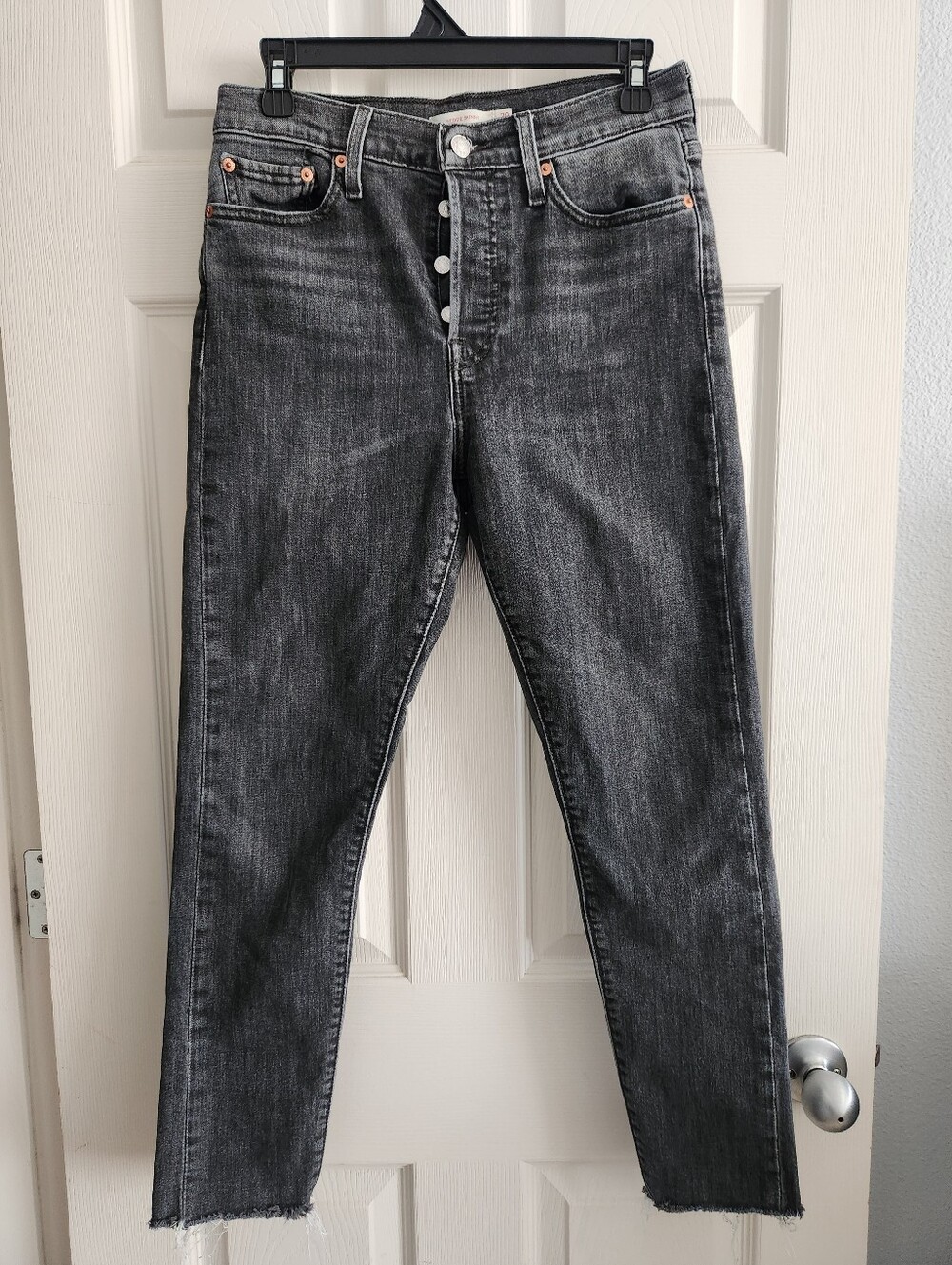 Levi's Wedgie Straight Jeans in Washed Faded Black Women's 29